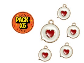 Dije Esmaltado Corazón con Globo Diálogo x 5